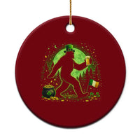 Funny Bigfoot St Patricks Day Ceramic Ornament Sasquatch Drinking Green Beer Lover