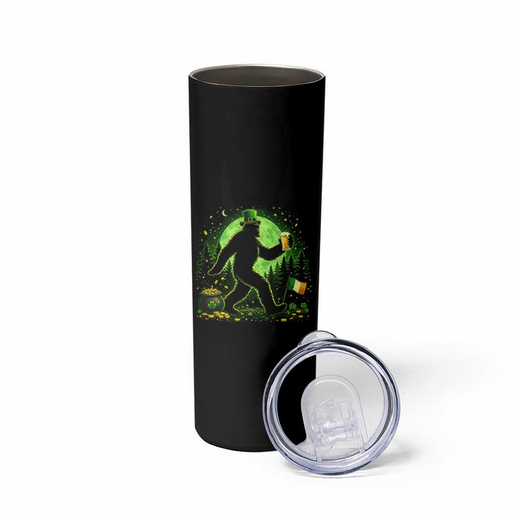 Funny Bigfoot St Patricks Day Skinny Tumbler Sasquatch Drinking Green Beer Lover