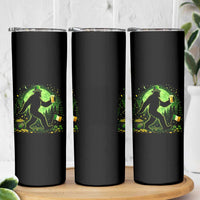 Funny Bigfoot St Patricks Day Skinny Tumbler Sasquatch Drinking Green Beer Lover