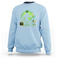 Funny Bigfoot St Patricks Day Sweatshirt Sasquatch Drinking Green Beer Lover