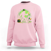 Funny Bigfoot St Patricks Day Sweatshirt Sasquatch Drinking Green Beer Lover