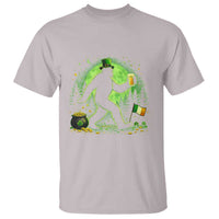 Funny Bigfoot St Patricks Day T Shirt Sasquatch Drinking Green Beer Lover