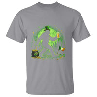 Funny Bigfoot St Patricks Day T Shirt Sasquatch Drinking Green Beer Lover