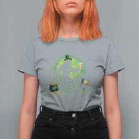 Funny Bigfoot St Patricks Day T Shirt For Women Sasquatch Drinking Green Beer Lover