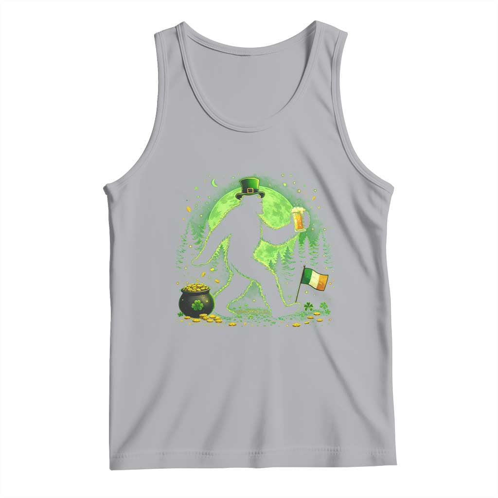 Funny Bigfoot St Patricks Day Tank Top Sasquatch Drinking Green Beer Lover