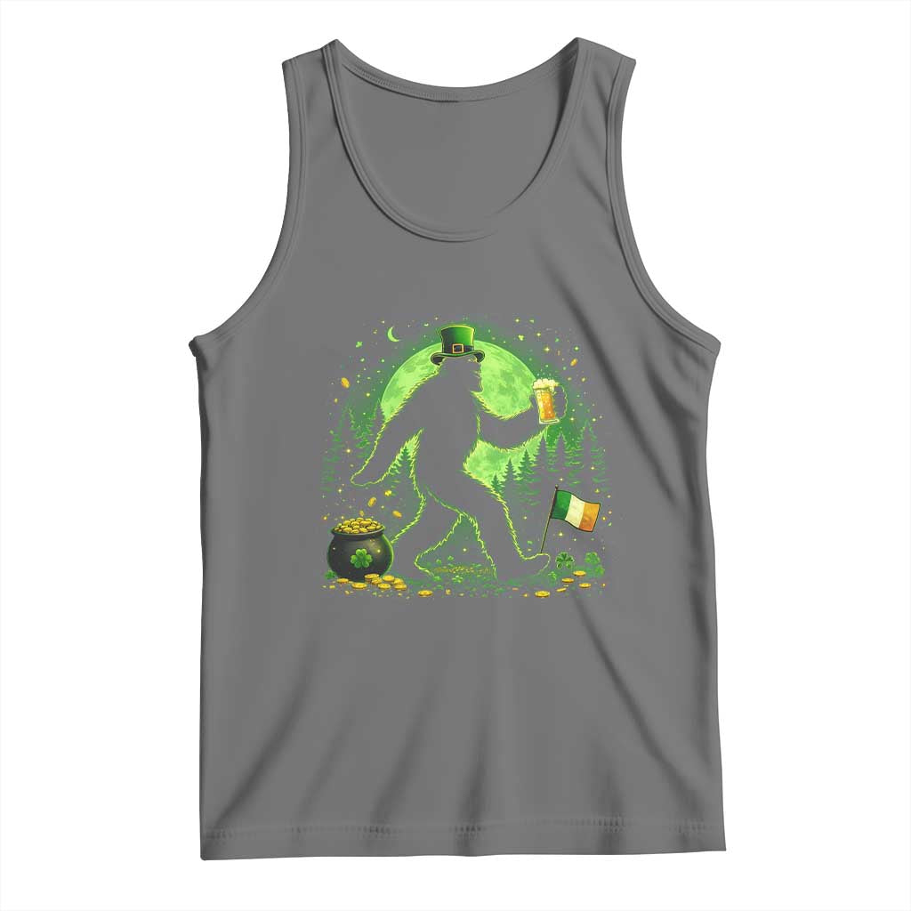 Funny Bigfoot St Patricks Day Tank Top Sasquatch Drinking Green Beer Lover