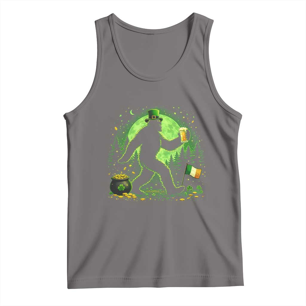 Funny Bigfoot St Patricks Day Tank Top Sasquatch Drinking Green Beer Lover