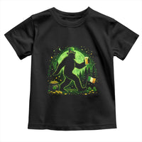 Funny Bigfoot St Patricks Day Toddler T Shirt Sasquatch Drinking Green Beer Lover