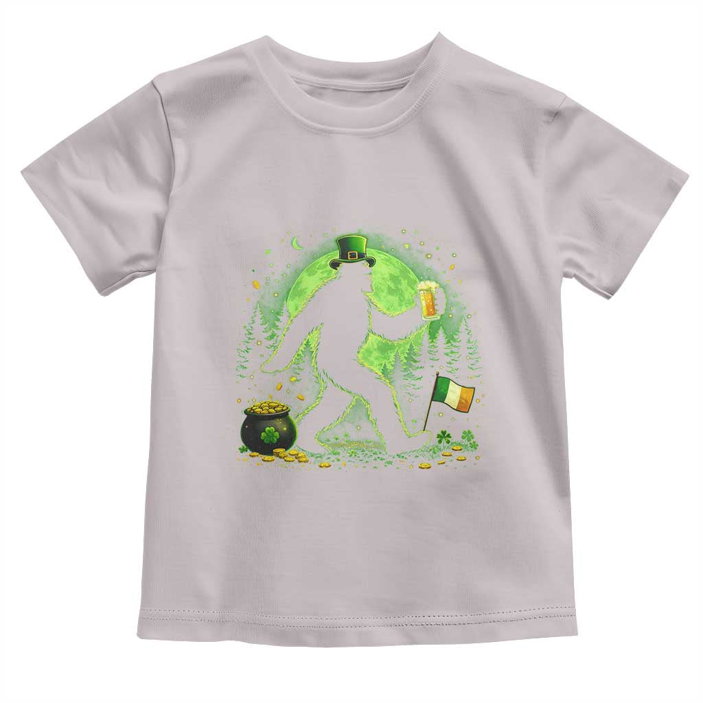 Funny Bigfoot St Patricks Day Toddler T Shirt Sasquatch Drinking Green Beer Lover