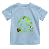 Funny Bigfoot St Patricks Day Toddler T Shirt Sasquatch Drinking Green Beer Lover