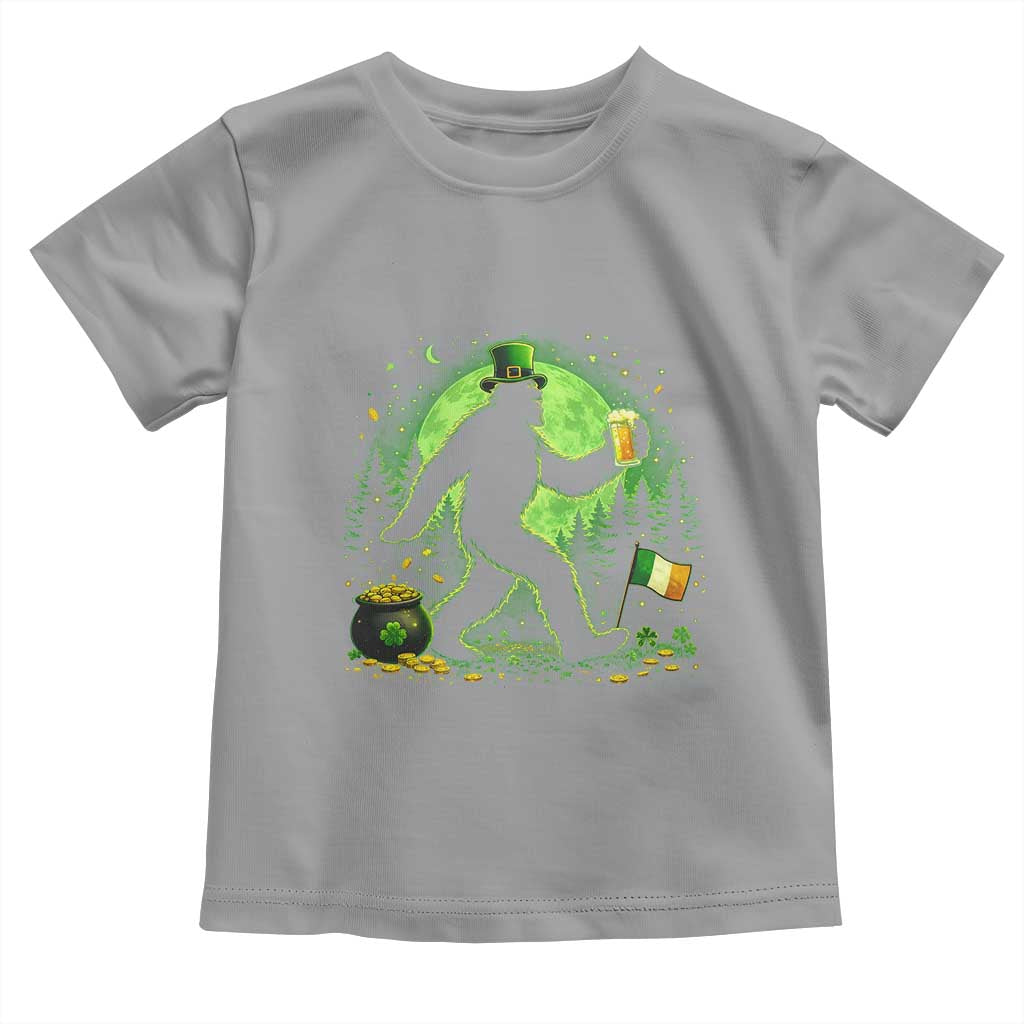 Funny Bigfoot St Patricks Day Toddler T Shirt Sasquatch Drinking Green Beer Lover