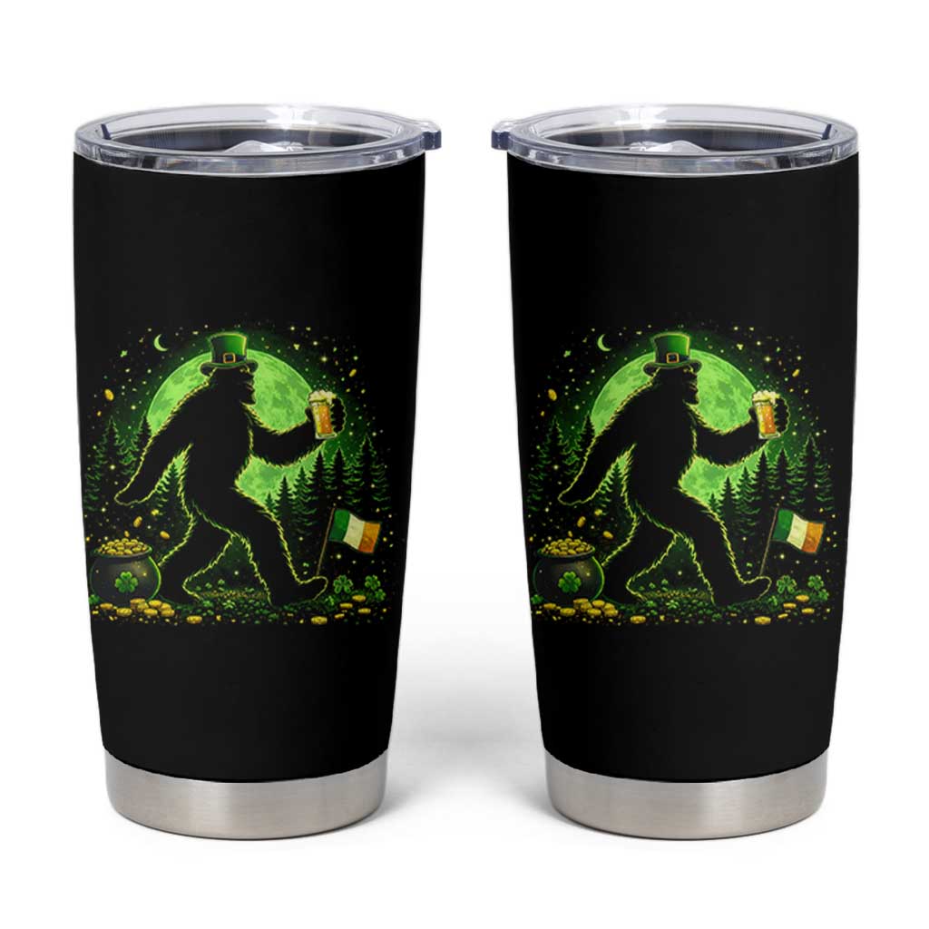 Funny Bigfoot St Patricks Day Tumbler Cup Sasquatch Drinking Green Beer Lover