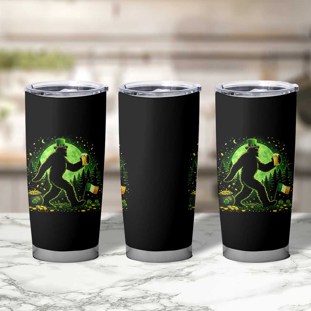 Funny Bigfoot St Patricks Day Tumbler Cup Sasquatch Drinking Green Beer Lover