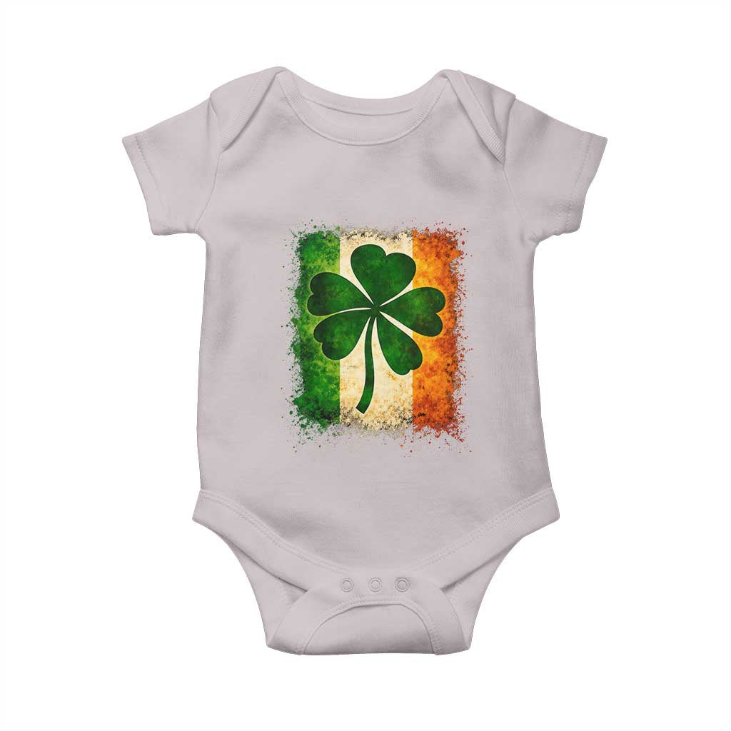 Retro Ireland Shamrock Irish Flag St Patricks Day Baby Onesie