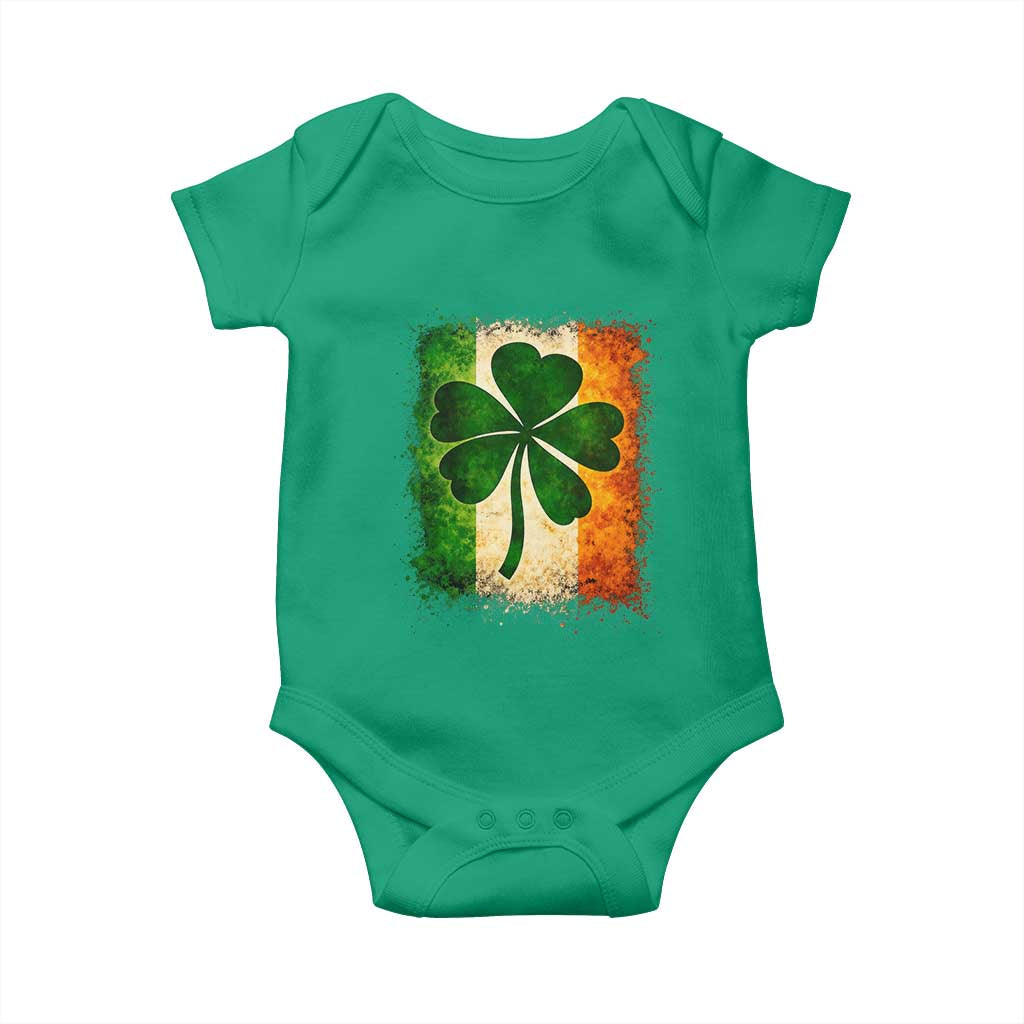 Retro Ireland Shamrock Irish Flag St Patricks Day Baby Onesie