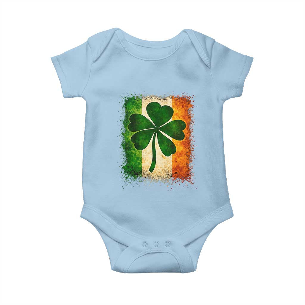 Retro Ireland Shamrock Irish Flag St Patricks Day Baby Onesie