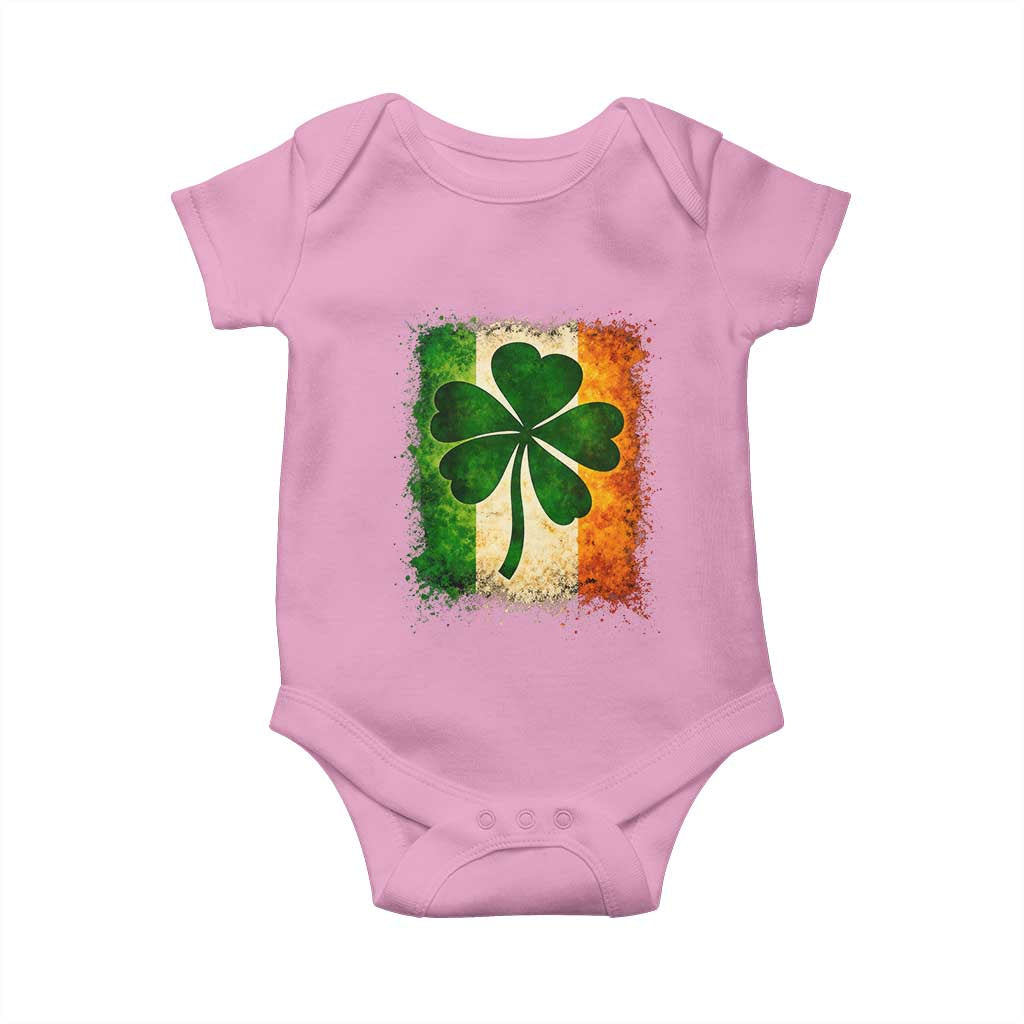Retro Ireland Shamrock Irish Flag St Patricks Day Baby Onesie