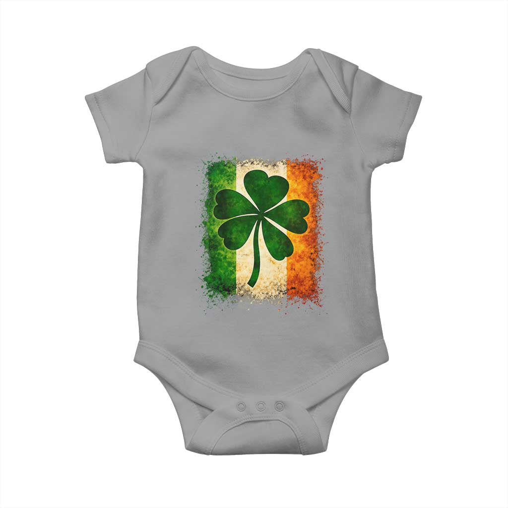 Retro Ireland Shamrock Irish Flag St Patricks Day Baby Onesie