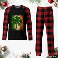 Retro Ireland Shamrock Irish Flag St Patricks Day Plaid Pajama Set
