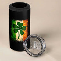 Retro Ireland Shamrock Irish Flag St Patricks Day 4 in 1 Can Cooler Tumbler