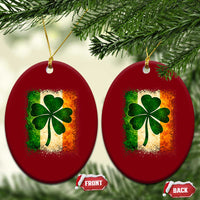 Retro Ireland Shamrock Irish Flag St Patricks Day Ceramic Ornament
