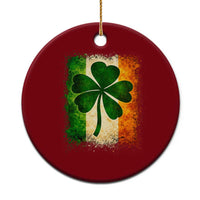 Retro Ireland Shamrock Irish Flag St Patricks Day Ceramic Ornament