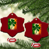 Retro Ireland Shamrock Irish Flag St Patricks Day Ceramic Ornament