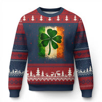 Retro Ireland Shamrock Irish Flag St Patricks Day Ugly Christmas Sweater
