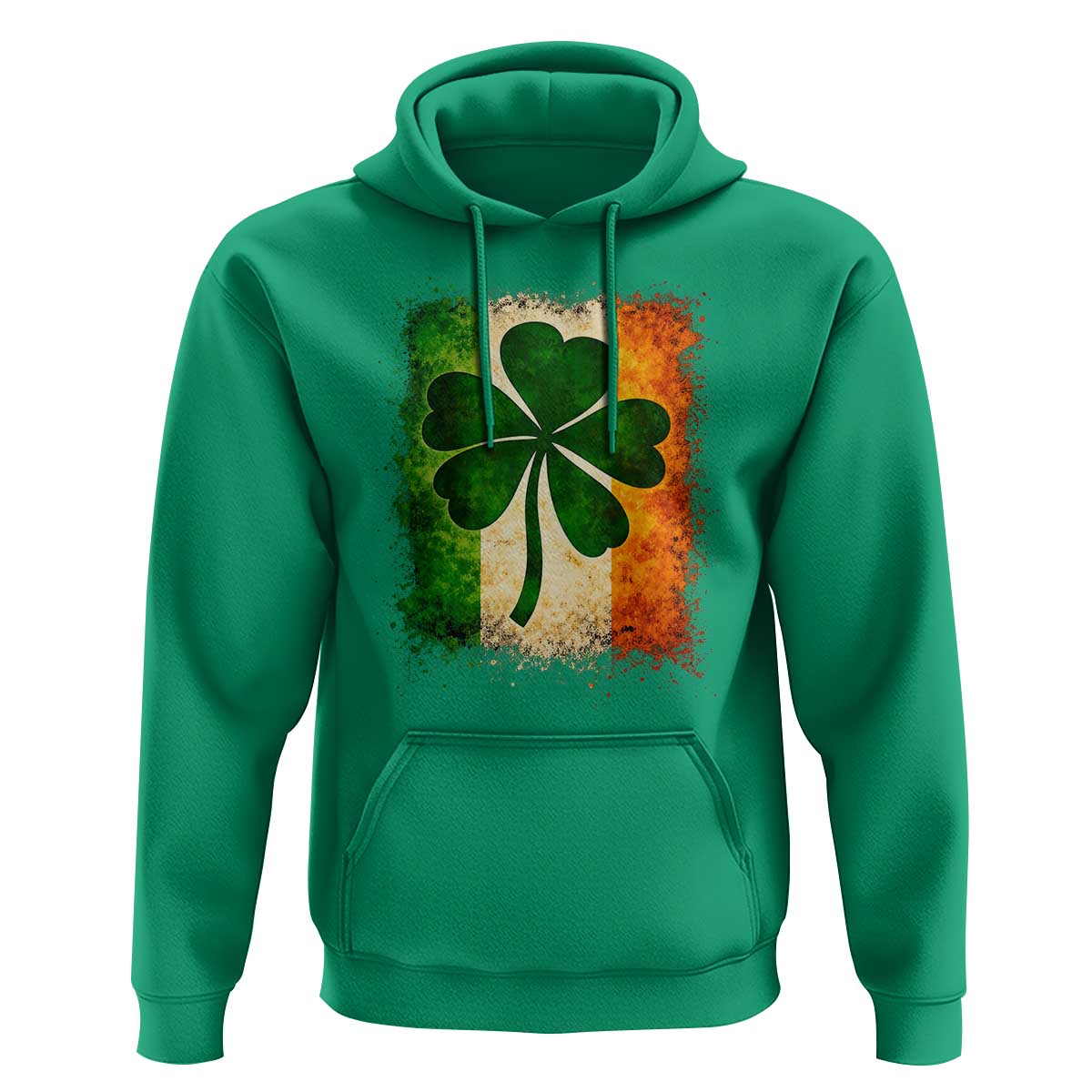 Retro Ireland Shamrock Irish Flag St Patricks Day Hoodie
