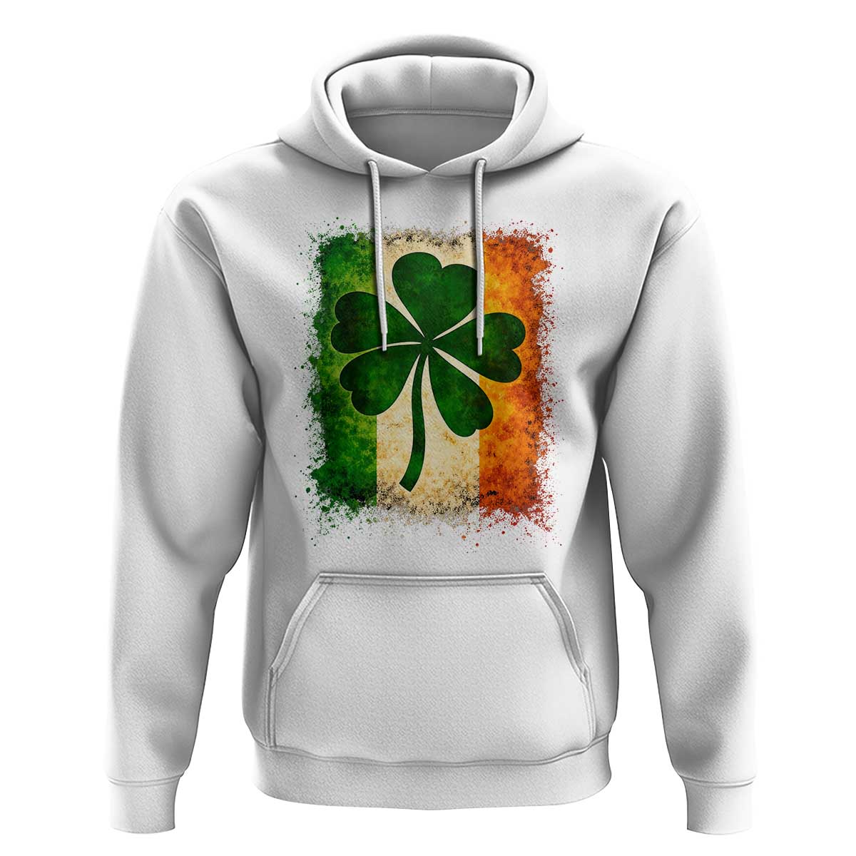 Retro Ireland Shamrock Irish Flag St Patricks Day Hoodie