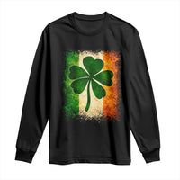 Retro Ireland Shamrock Irish Flag St Patricks Day Long Sleeve Shirt