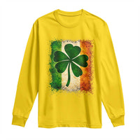 Retro Ireland Shamrock Irish Flag St Patricks Day Long Sleeve Shirt