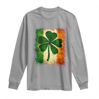 Retro Ireland Shamrock Irish Flag St Patricks Day Long Sleeve Shirt