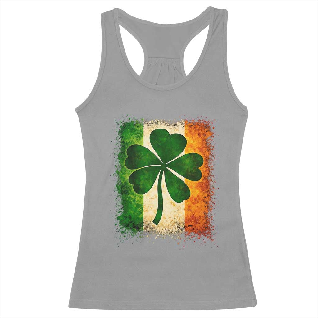 Retro Ireland Shamrock Irish Flag St Patricks Day Racerback Tank Top
