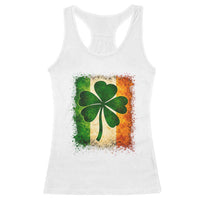 Retro Ireland Shamrock Irish Flag St Patricks Day Racerback Tank Top