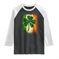 Retro Ireland Shamrock Irish Flag St Patricks Day Raglan Shirt