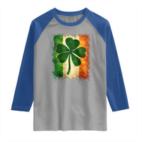 Retro Ireland Shamrock Irish Flag St Patricks Day Raglan Shirt