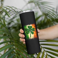 Retro Ireland Shamrock Irish Flag St Patricks Day Skinny Tumbler