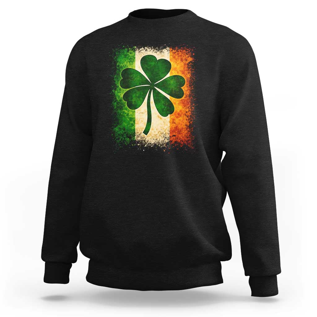 Retro Ireland Shamrock Irish Flag St Patricks Day Sweatshirt