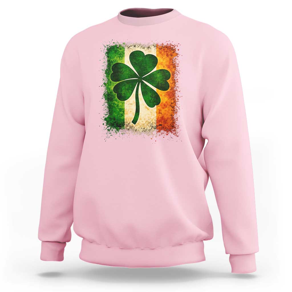 Retro Ireland Shamrock Irish Flag St Patricks Day Sweatshirt