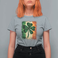 Retro Ireland Shamrock Irish Flag St Patricks Day T Shirt For Women