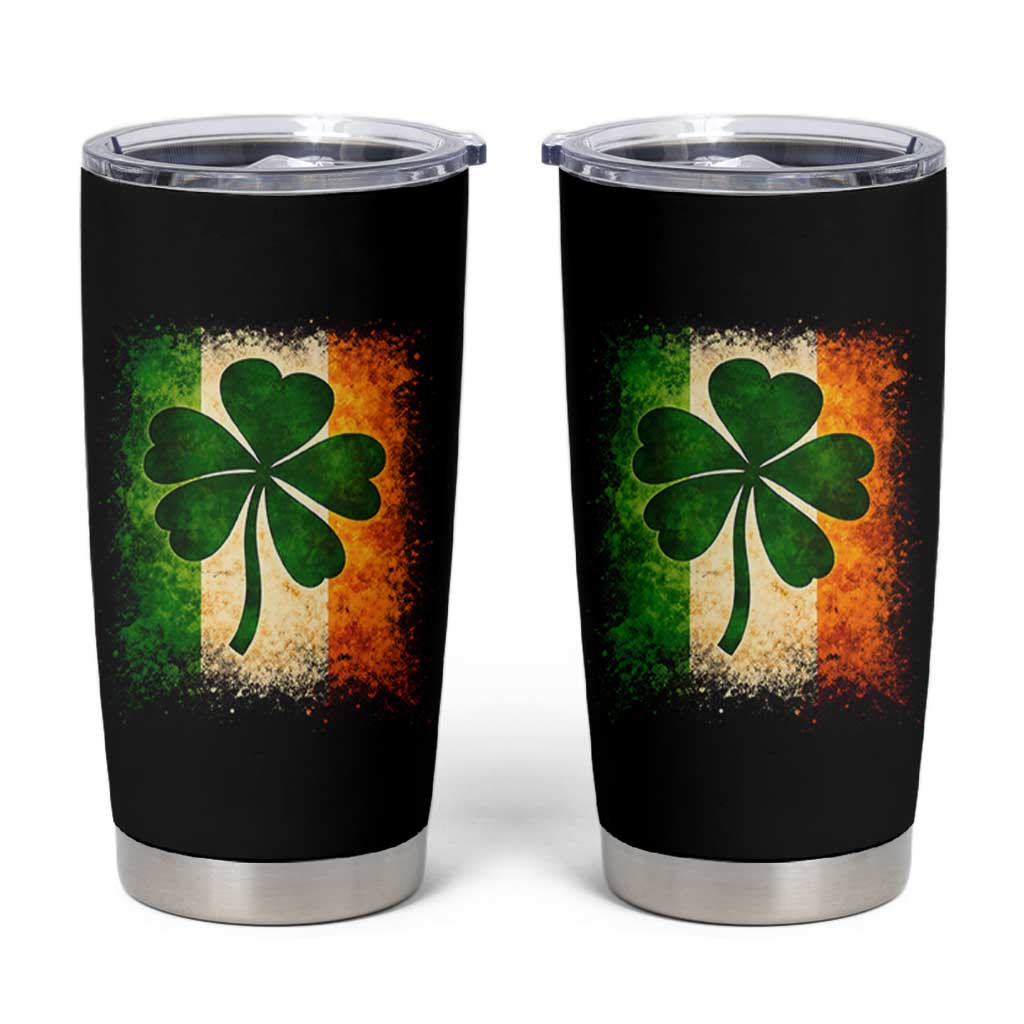 Retro Ireland Shamrock Irish Flag St Patricks Day Tumbler Cup