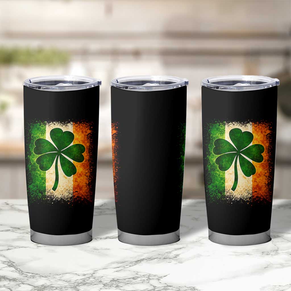 Retro Ireland Shamrock Irish Flag St Patricks Day Tumbler Cup