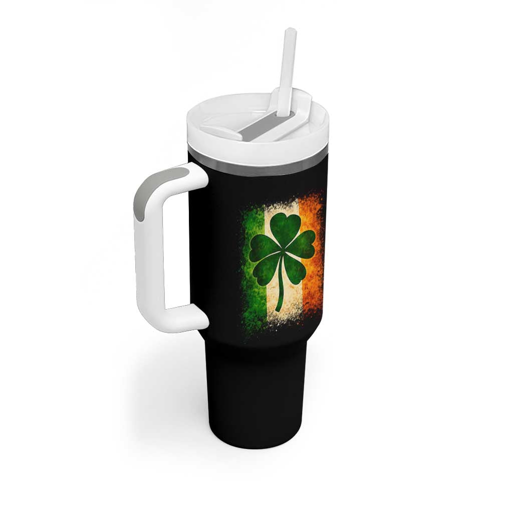 Retro Ireland Shamrock Irish Flag St Patricks Day Tumbler With Handle