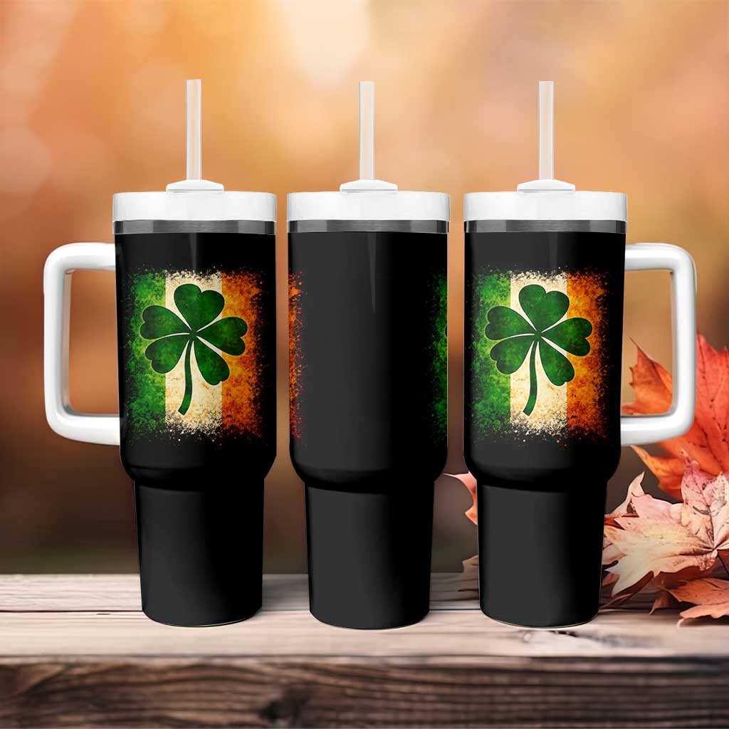 Retro Ireland Shamrock Irish Flag St Patricks Day Tumbler With Handle