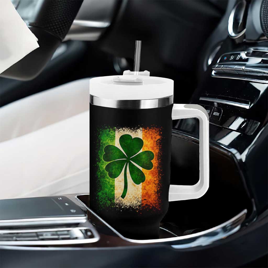 Retro Ireland Shamrock Irish Flag St Patricks Day Tumbler With Handle