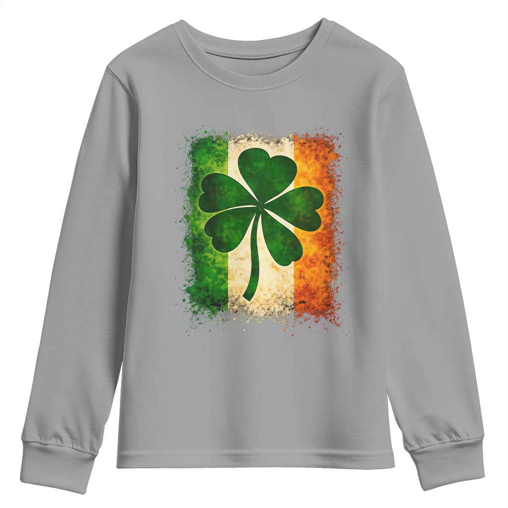 Retro Ireland Shamrock Irish Flag St Patricks Day Youth Sweatshirt
