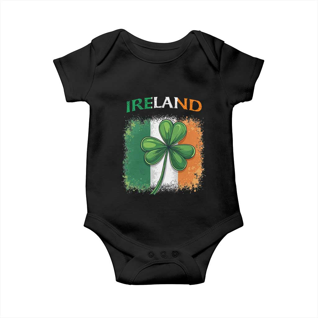 Vintage Ireland Shamrock Irish Flag St Patricks Day Baby Onesie