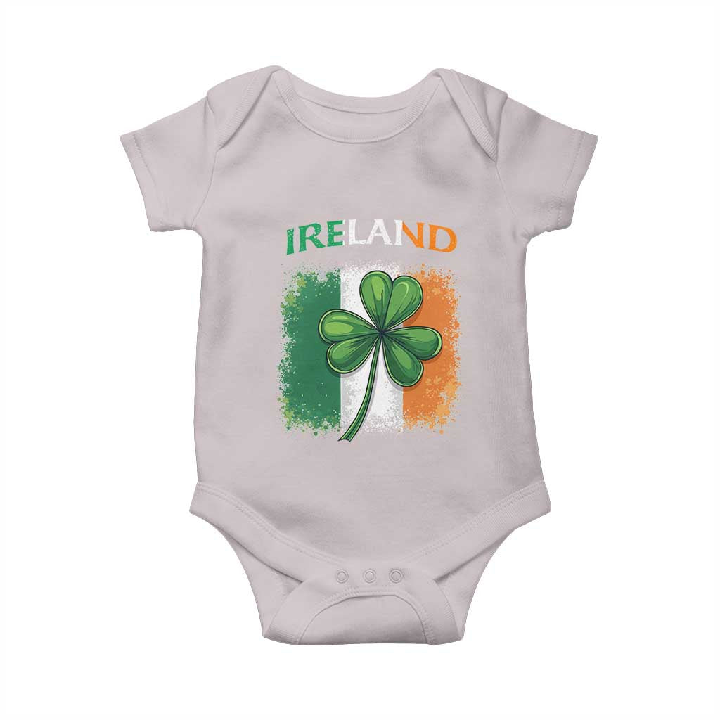 Vintage Ireland Shamrock Irish Flag St Patricks Day Baby Onesie
