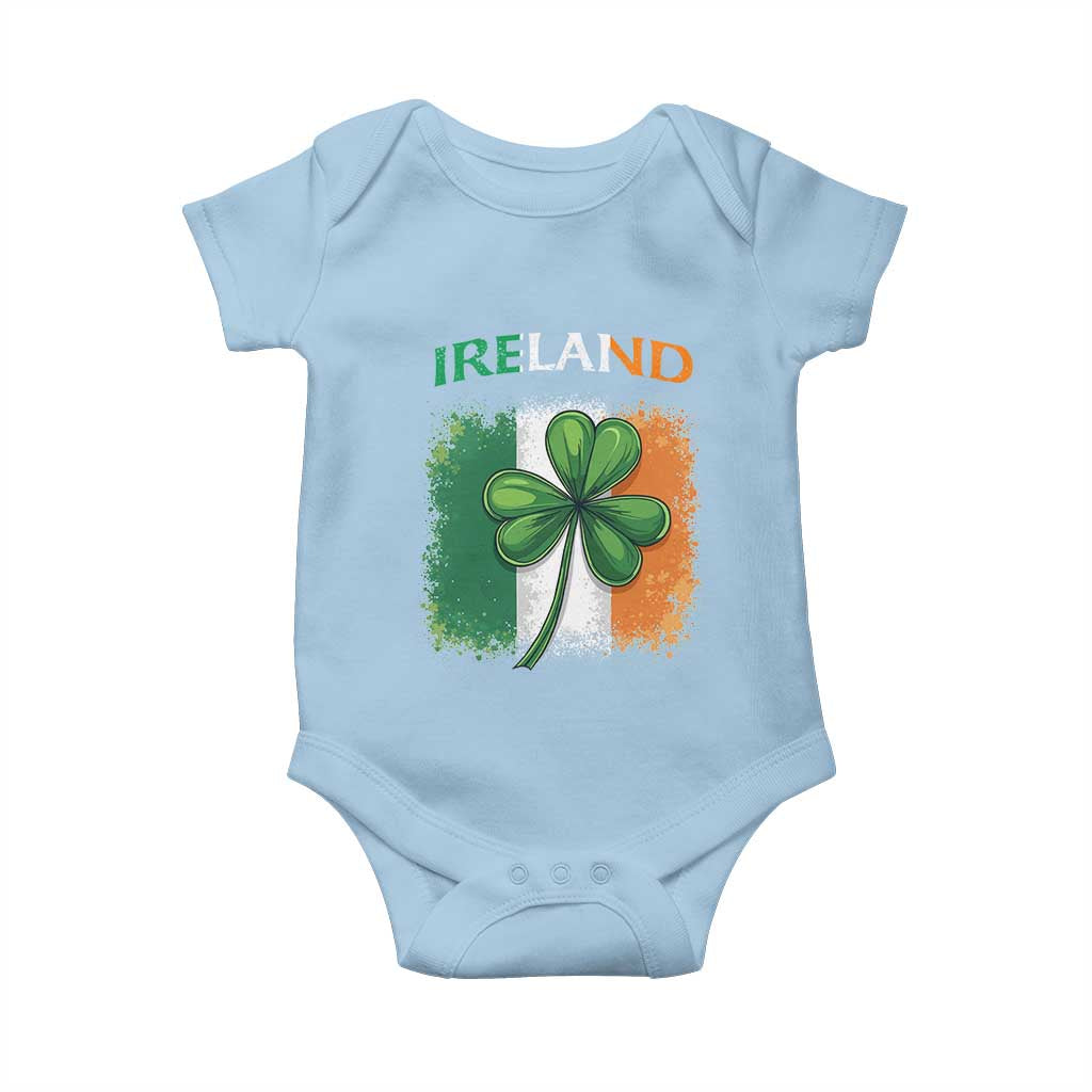 Vintage Ireland Shamrock Irish Flag St Patricks Day Baby Onesie